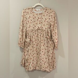 NWOT Zara Floral Kids Dress - Cream and Red